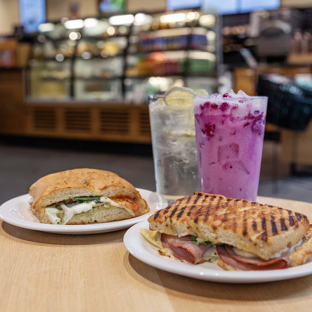 Sandwiches and drinks from Starbucks in Frederiksberg.